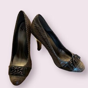 Sofft Brown Snakeskin Heels